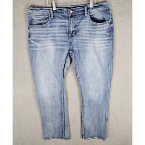 BKE Buckle Derek Jeans Mens 38x32 Denim Whisker Streetwear Straight Leg